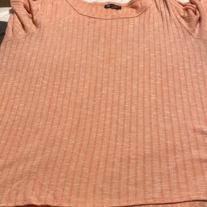 Cato Soft Coral Ribbed Blouse